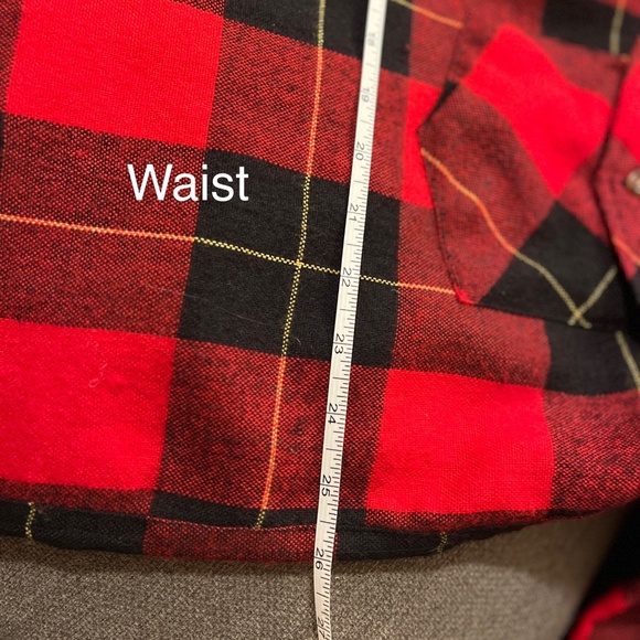 Vintage Chest 52" Red Black Plaid Shirt Wool + Acrylic XL XXL - Picture 10 of 16